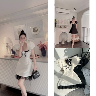 Đầm Dự Tiệc Nữ Ms.1612 Đầm Thiết Kế Tay Bồng Phối Zen Đính Tag Hoa Chất Liệu Tafta Sang Trọng
