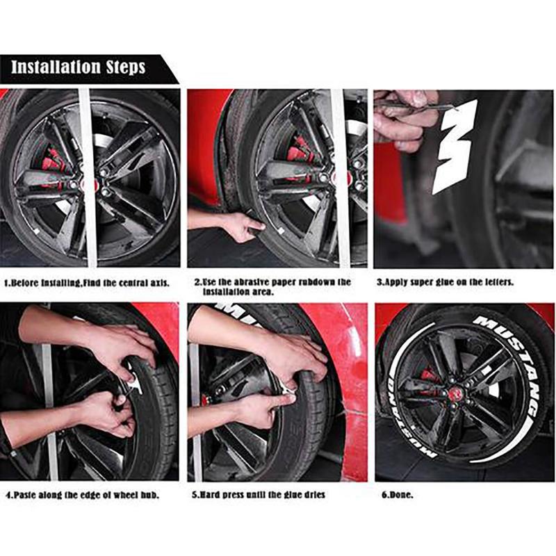 1 Bộ Sticker 595 Dán Lốp Xe Hơi Xe Máy Hình Chữ Cái Trang Trí