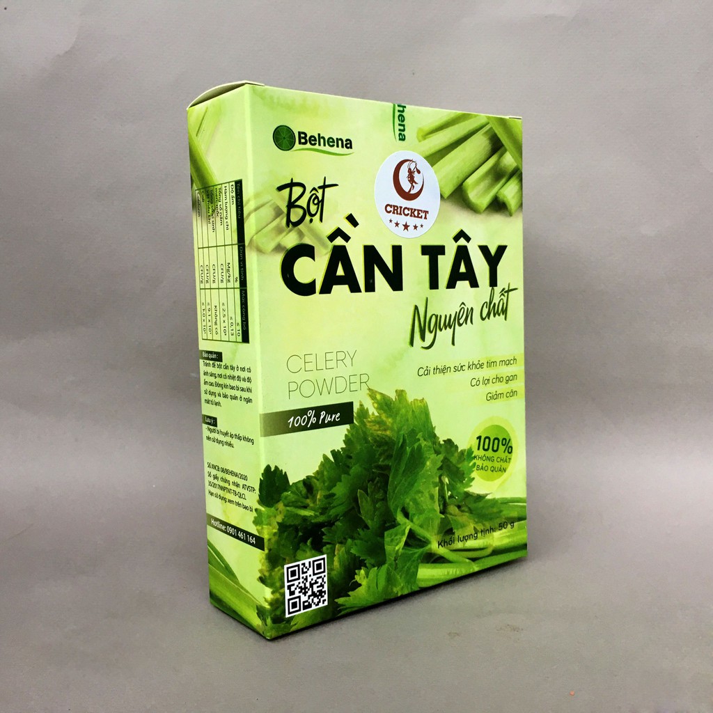 Bột cần tây Behena giảm cân giữ dáng, vòng eo thon gọn nguyên chất 100% - Hộp 50g ( 20 gói x 2.5gr)