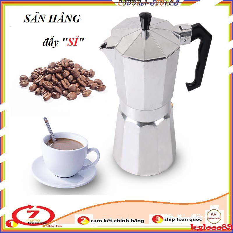 [ SỈ ] Ấm, Bình Pha Cà Phê Moka Espresso Tại Nhà - Ấm Pha Coffee Kiểu Ý - Có Video, Ảnh Thật tặng kèm vỏ hộp