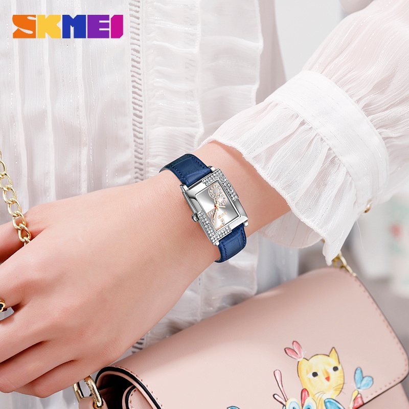 SKMEI 9289 Đồng hồ mới  Cho phụ nữ  Đơn giản chỉ huy băng da trong da cục bộ xem phim