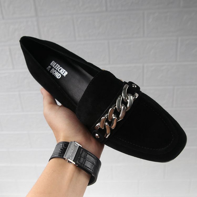 [order] giày loafer công sở da lộn phối xích siêu sang mẫu mới 2020 | BigBuy360 - bigbuy360.vn