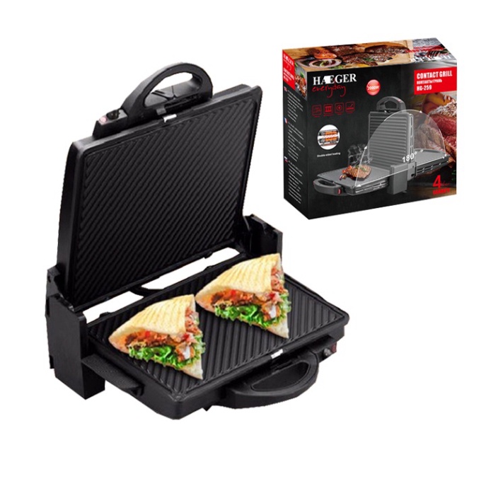 Máy Ép Nướng Bánh Mì Đa Năng Cao Cấp HAEGER 2000W - Hàng Chính Hãng