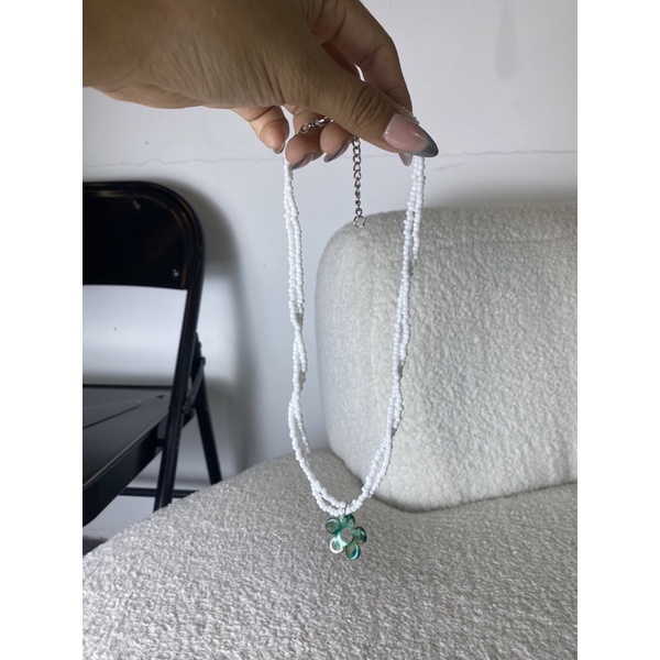 [149-151] Vòng cổ hai dây mặt charm hoa màu xinh