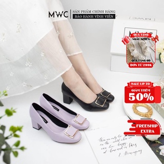 Giày Cao Gót Nữ MWC Mũi Tròn Đế Vuông 5cm Khóa Vuông NUCG-3595