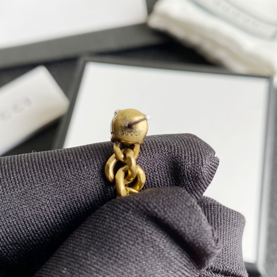 Khuyên tai hình logo Gucci bằng bạc 925 dạng treo thời trang Hàn Quốc đơn giản cho nữ