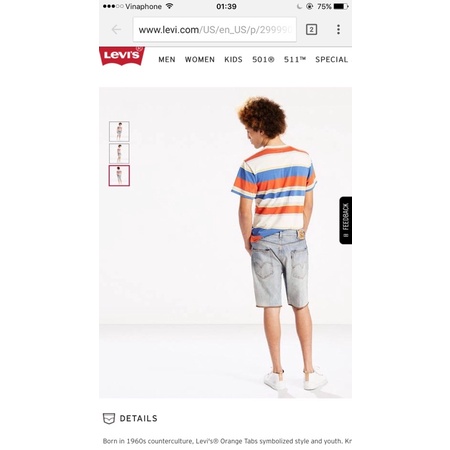 Thanh lý quần short nam Levis Auth