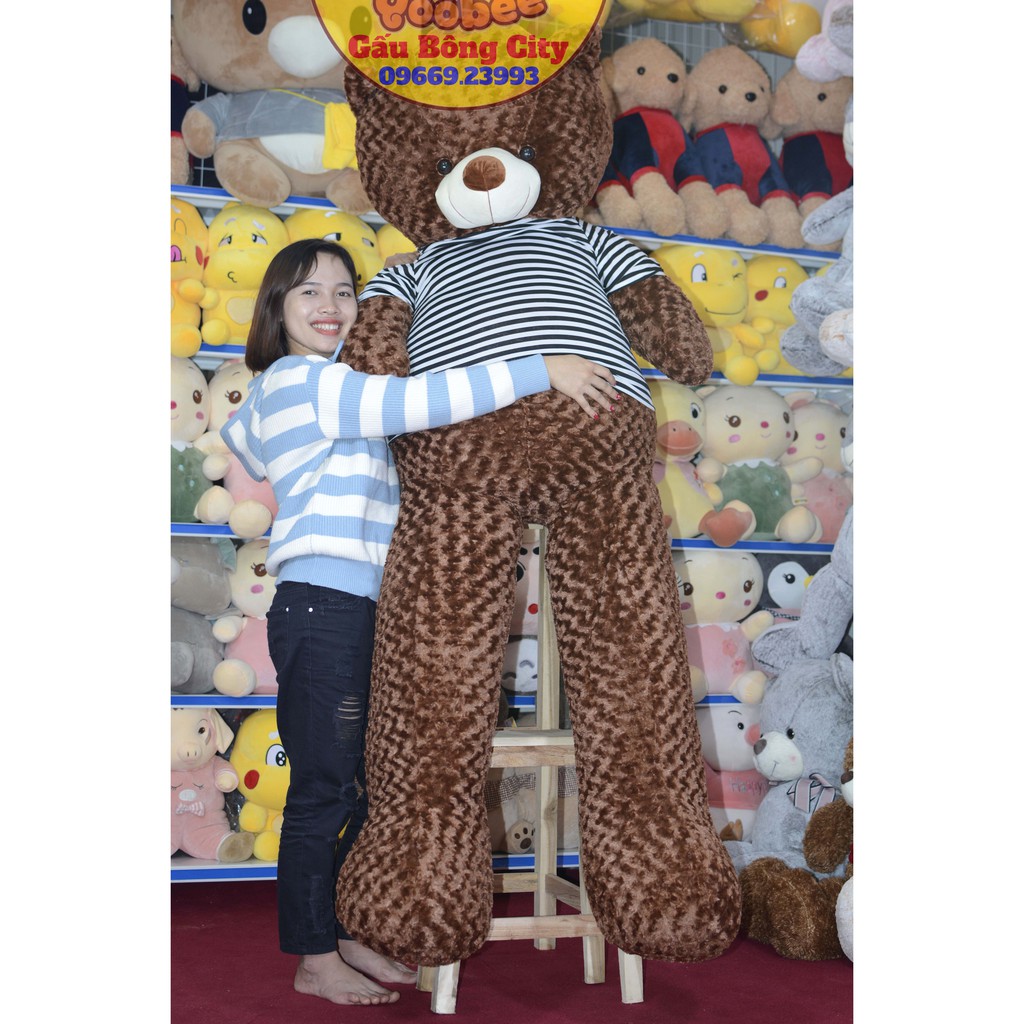 Gấu Bông Teddy Khổng Lồ Siêu To - Kích thước thực 1,83m (khổ vải 2,2m) - Thú nhồi bông lớn cao cấp