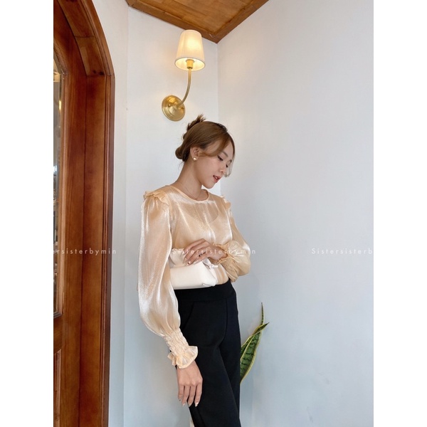 SISTERSISTER - Áo kiểu tơ óng Ruffles top