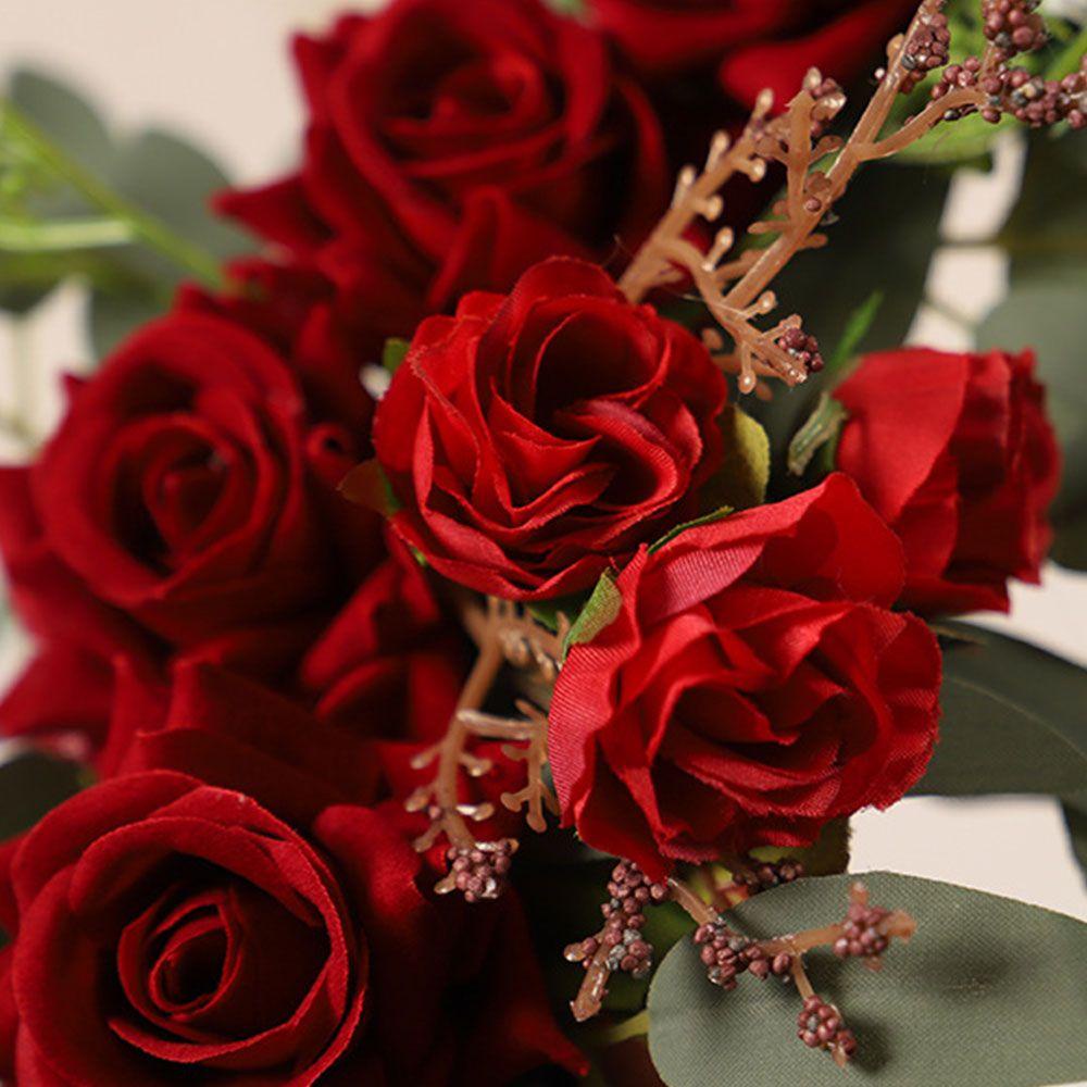 KUNHEV Set 2 Vòng Hoa Mẫu Đơn Nhân Tạo Treo Tường / Cửa Ra Vào Trang Trí Nội Thất