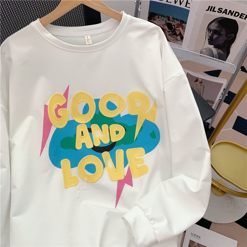 Áo Thun Dài Tay In Họa Tiết Xinh Xắn Theo Phong Cách Mùa Thu Dành Cho Nữ