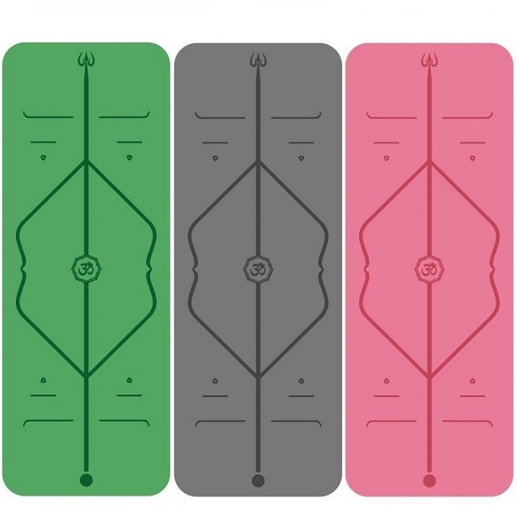 Thảm Tập Yoga Định Tuyến Da Pu Cao Su Chính Hãng BICKY Chống Trơn Trượt Tốt - Tặng Kèm Túi Đựng Cao Cấp