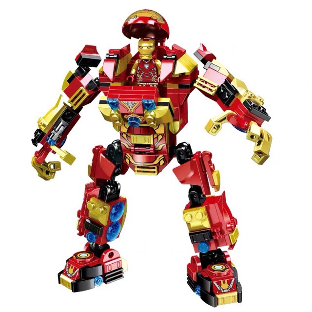 💥💥 Lắp Ráp 64051 Người Sắt Hulkbuster MK46 biến hình Máy bay chiến đấu với Hulk Khổng Lồ Xanh 💥💥