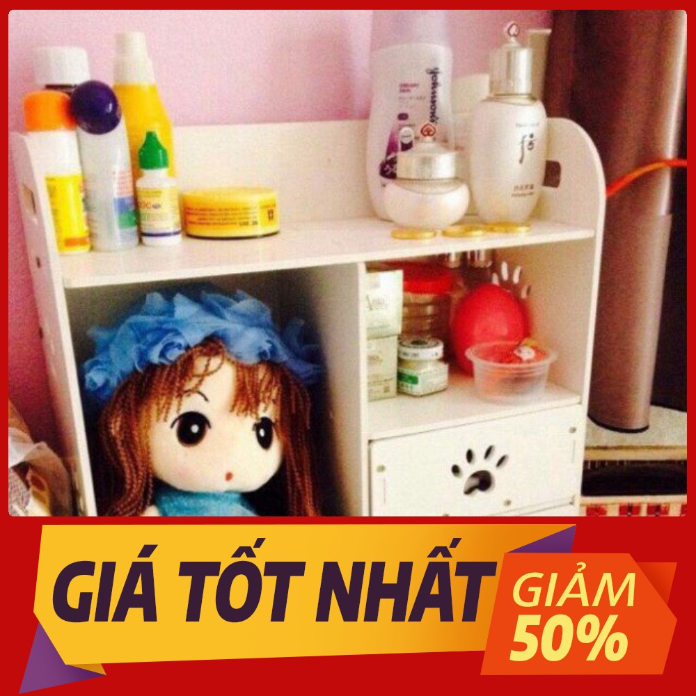 [Sale toàn shop] TỦ GỖ ĐỂ BÀN TRANG ĐIỂM 2 NGĂN KÉO HOẠ TIẾT CHÂN GẤU