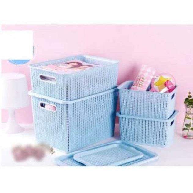 [Kho sỉ]  Rổ đựng đồ có nắp kiểu Hàn Quốc