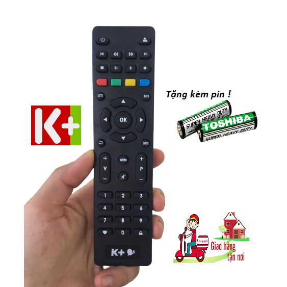 Điều khiển đầu thu K+ HD đời mới, hàng loại 1, Tặng kèm pin