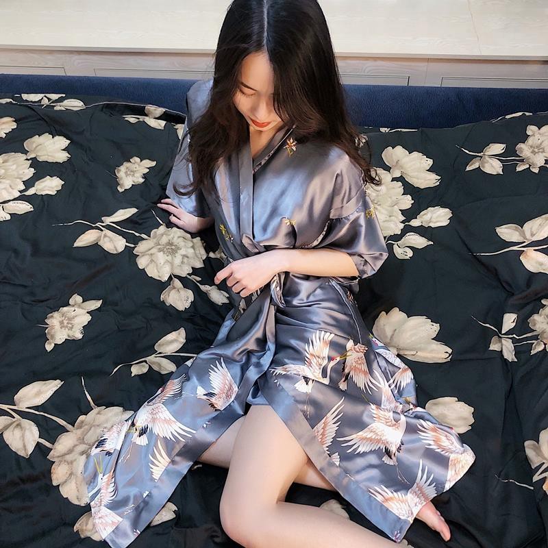 Áo Choàng Ngủ Dáng Dài Bằng Lụa Gợi Cảm Dành Cho Nữ | BigBuy360 - bigbuy360.vn