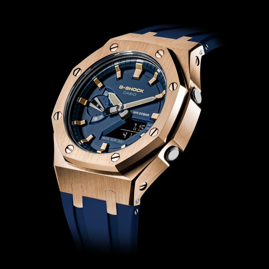 Đồng Hồ Nam Dây Nhựa Casio G-Shock GA-2110ET-2A AP Custom Rose Gold x Navy Royal Oak