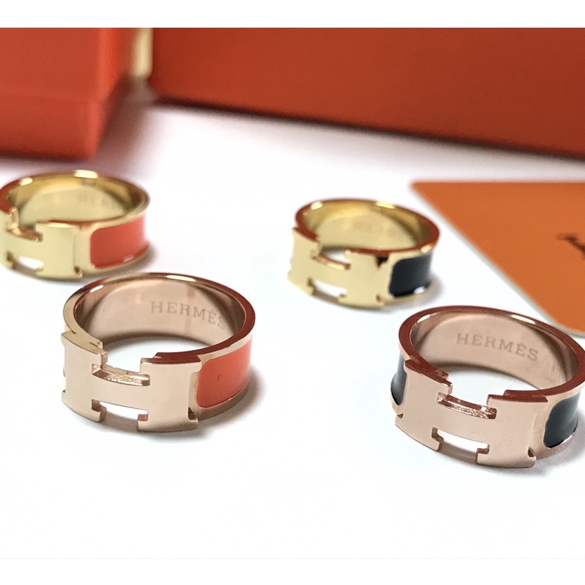 Nhẫn H nữ vàng không gỉ nhẫn nam nhẫn cặp bạn thân