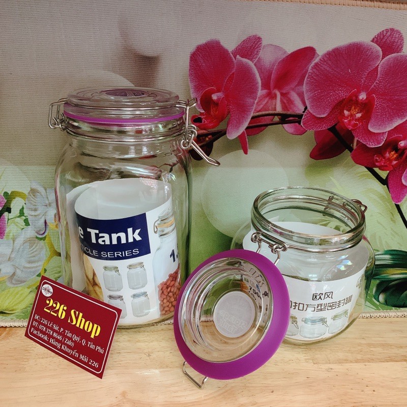Hũ thuỷ tinh nắp gài inox Dlicsy cao cấp -Đủ size như hình