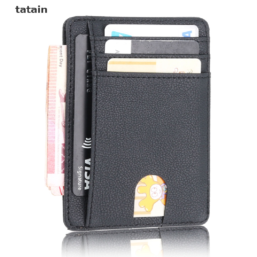 [TAT] Mens RFID Blocking Leather Slim Wallet Money Clip Credit Card Holder Coin Pocket CVX