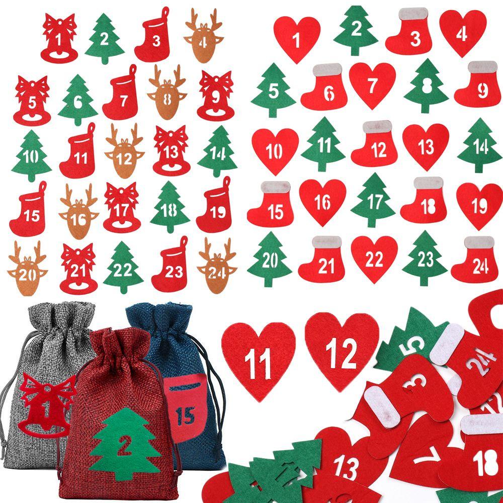 Set 1 / 24 Nhãn Dán Trang Trí Túi Bánh Quy / Kẹo In Chữ Merry Christmas Độc Đáo DIY