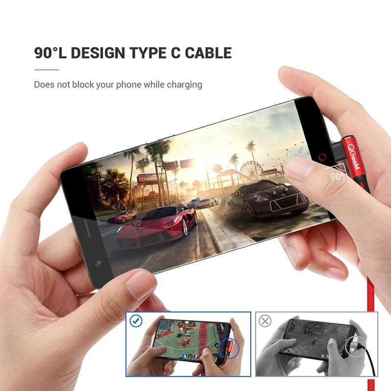 Cáp Sạc Nhanh Đầu USB Type C Vuông Góc 90 Độ