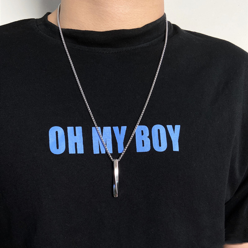 Dây chuyền thép không gỉ mặt xoắn thiết kế độc đáo cá tính thời trang