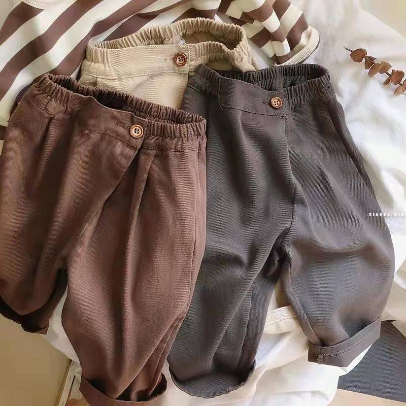 Quần Dài Dáng Rộng Chất Liệu Cotton Thời Trang Xuân Thu Mới Cho Bé Trai Và Gái