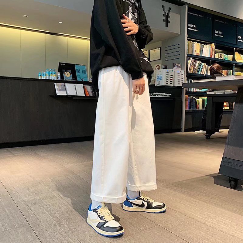 Quần Dài Ống Rộng Phong Cách Trẻ Trung Cho Nam Hàn Quốc thời trang quần ống suông simple retro new pants for men