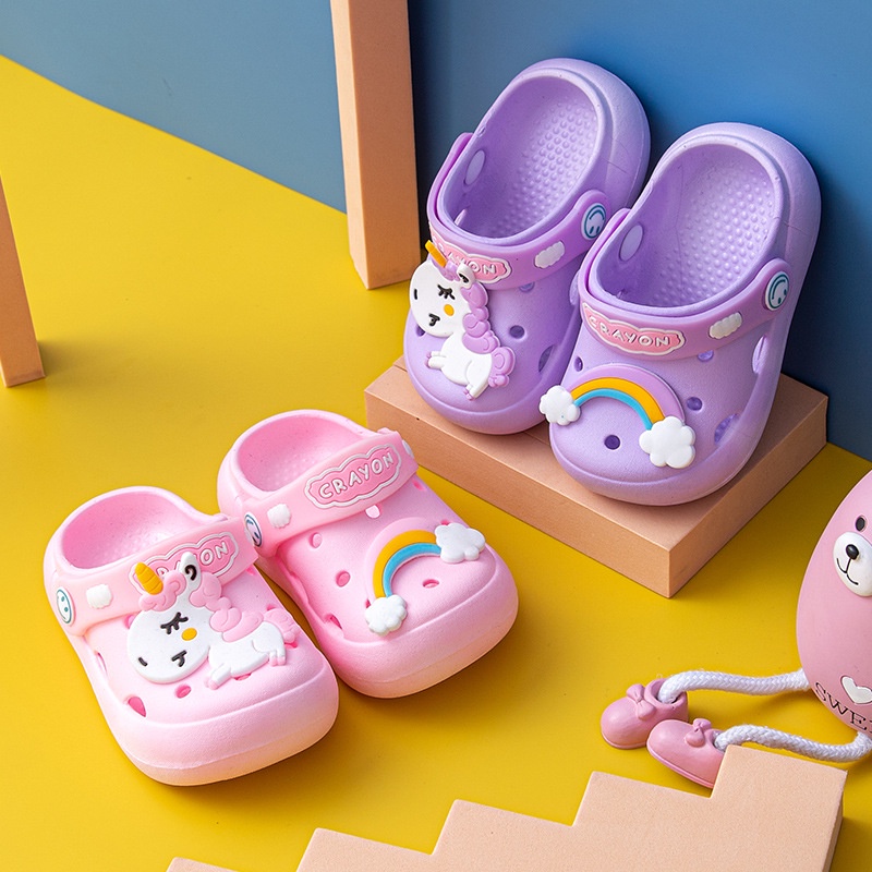Giày Sandal Đục Lỗ Thời Trang Mùa Hè Cho Bé Trai Bé Gái Tập Đi