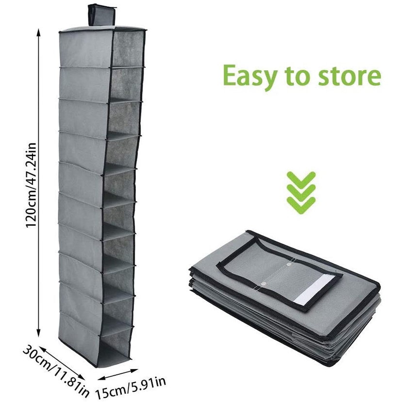 10 lớp Túi treo Giày ngăn kéo Hộp Kệ Giá đỡ Tủ tổ chức Tủ quần áo Tủ cửa Tường Rõ ràng Túi treo Nhiều loại Túi đựng đồ