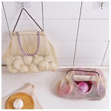 Túi Lưới Treo Tường Đựng Thực Phẩm Đa Năng - Bảo Quản Củ Quả, Hành Tỏi