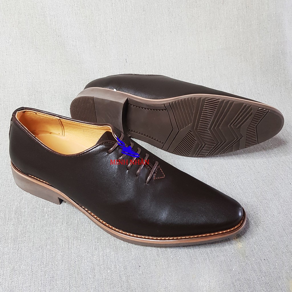 Giày da nam giày tây nam da bò LÓT DA CỪU Giày da nam cao cấp da thật lười nam da bò đẹp Công sở Oxford Shoes B-6 nâu