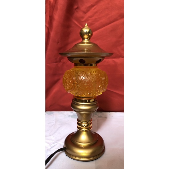 CẶP ĐÈN LED HOA LƯU LY THỜ CÚNG CAO CẤP