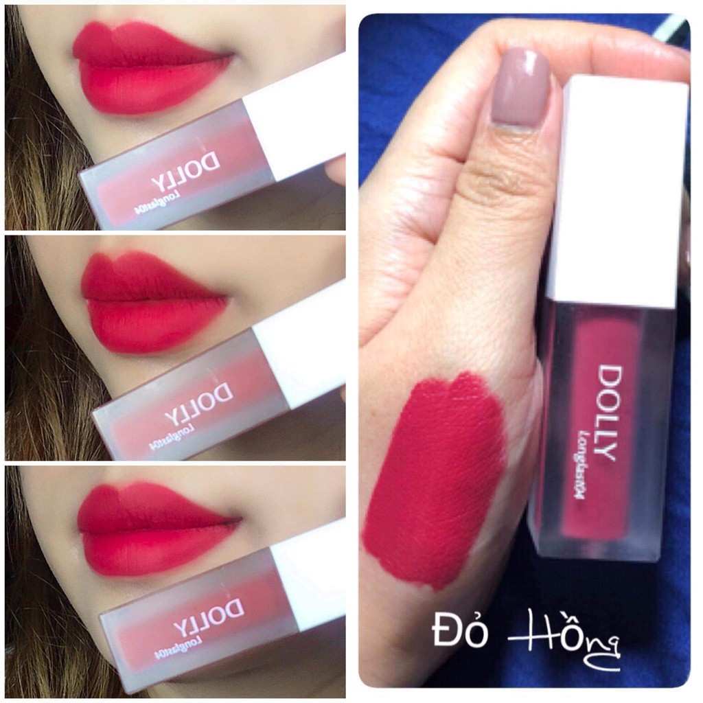 [ Đỏ hồng ] Màu thịnh hành nhất 100% Son kem không chì Dolly | BigBuy360 - bigbuy360.vn