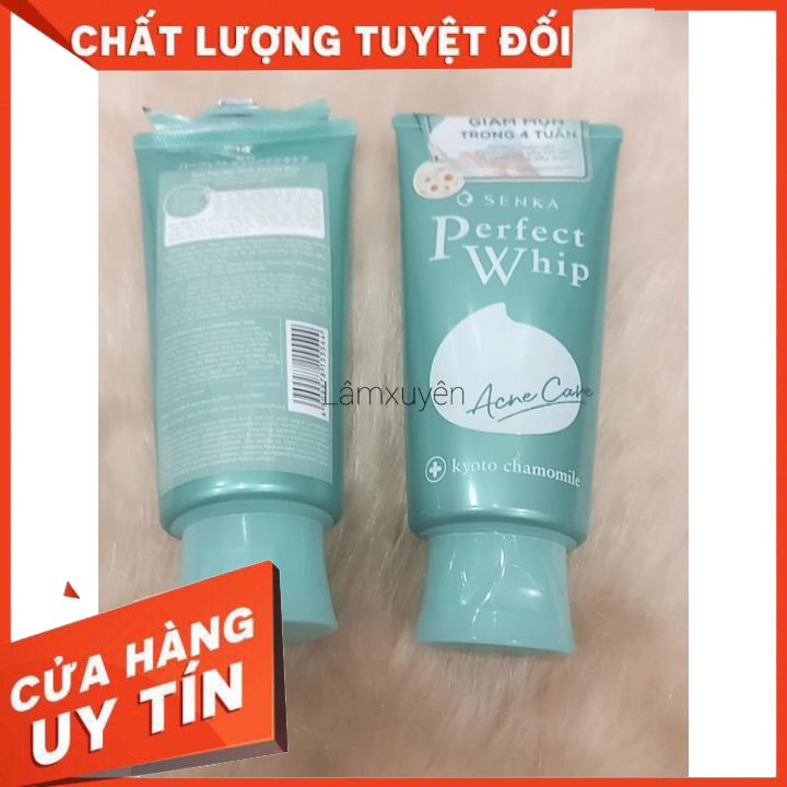 Sữa Rửa Mặt Senka Dành Cho Da Mụn 100g Perfect Whip Acne Care làm sạch bụi bẩn bã nhờn ngừa mụn giúp sáng da