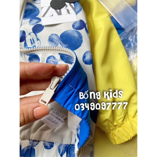 Áo Khoác Gió Hoodie Bé Trai Mickey Phối Màu ZR