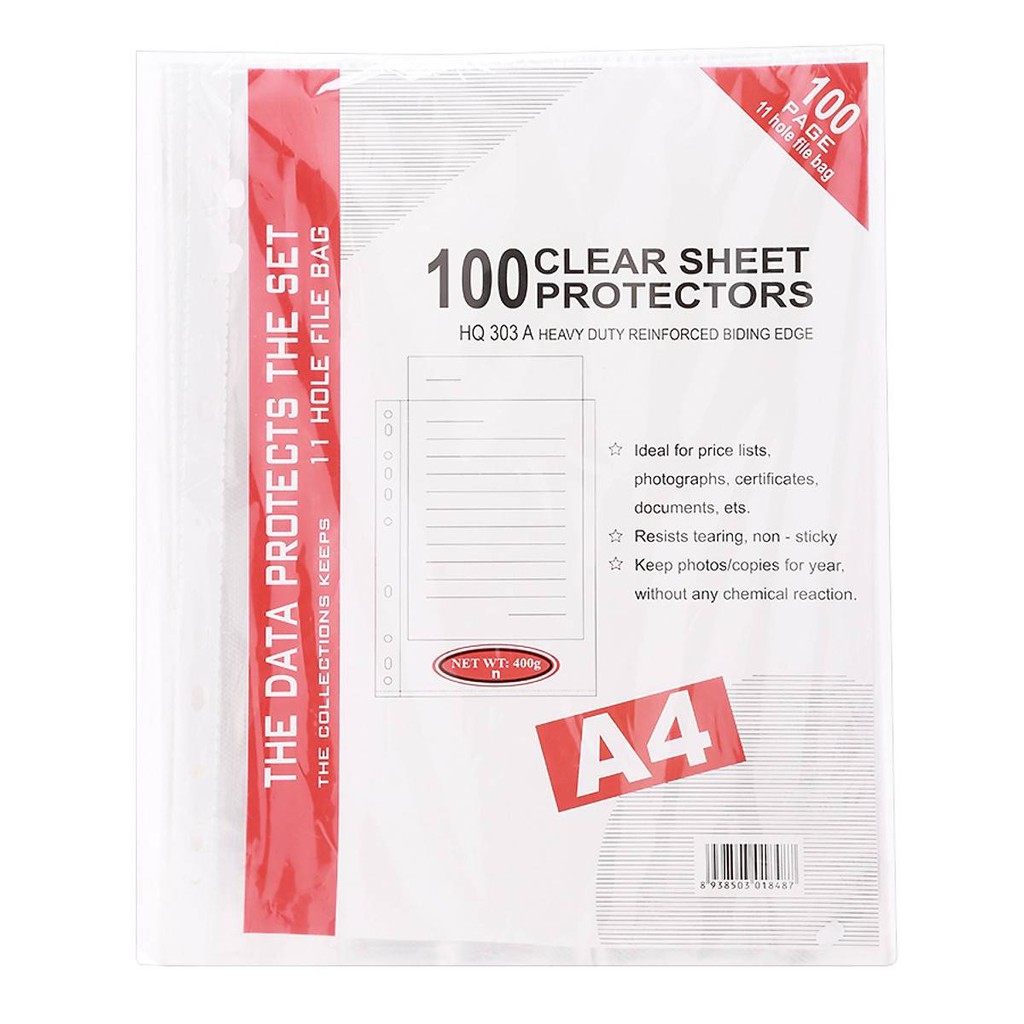Bìa lỗ A4 ( 100 Cái/Xấp. Do VPP Hiếu Cường cung cấp
