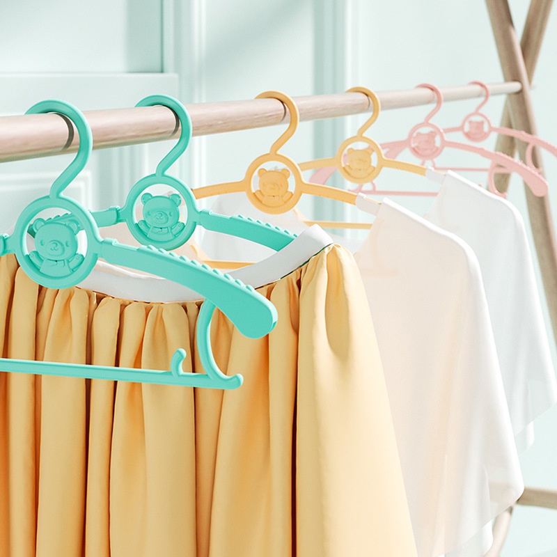Set 5 móc treo quần áo trẻ em, móc nhựa phơi đồ cho bé có thể thay đổi kích thước
