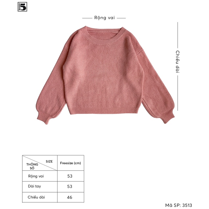 Áo len tay bồng nữ, cổ tròn dáng ngắn Twentyfive 3513 | BigBuy360 - bigbuy360.vn