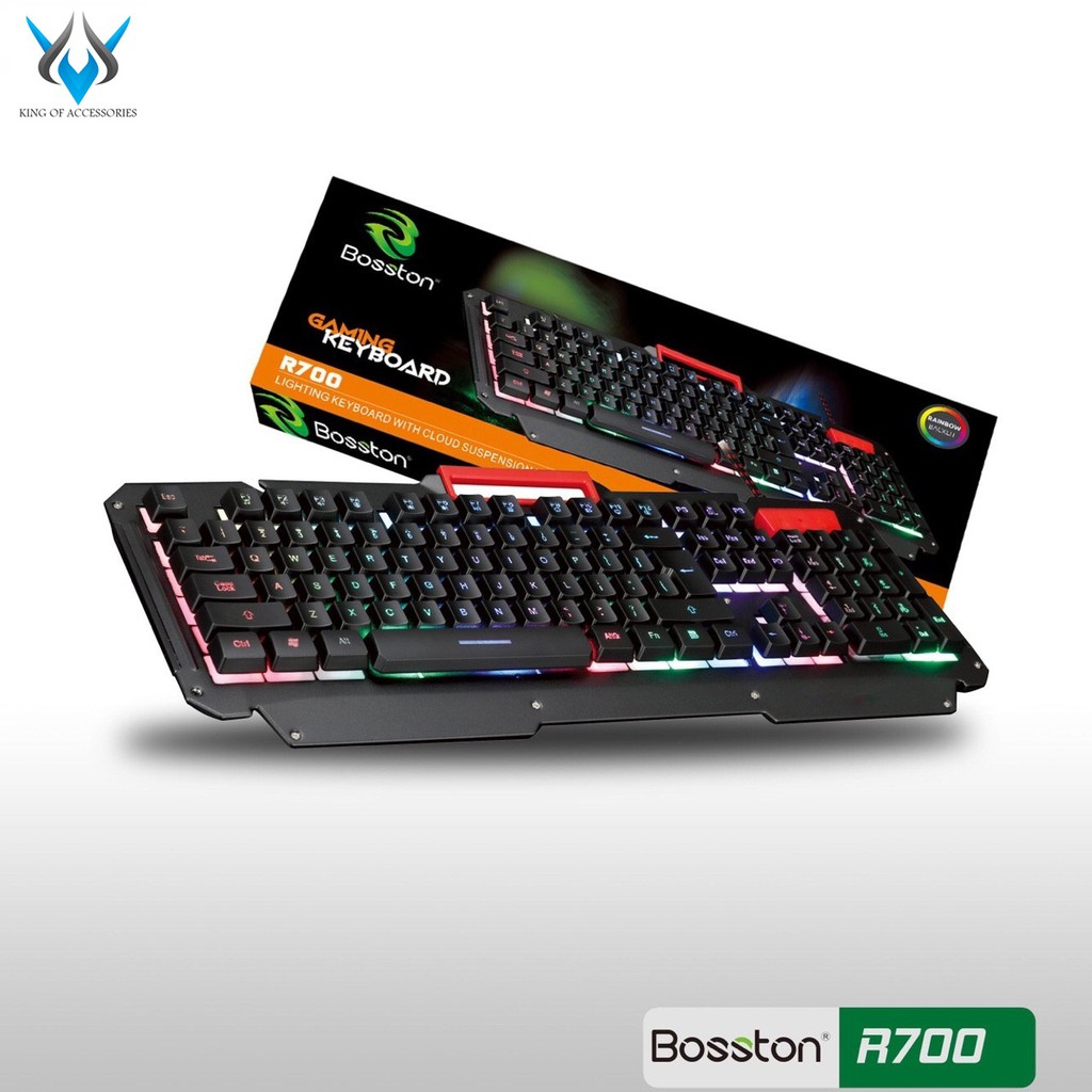 Bàn phím chuyên game Bosston R700 Led đa màu, Anti Ghosting 19 phím (Đen)