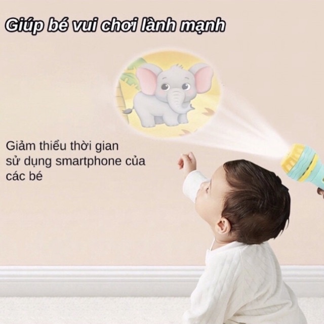 Đèn pin chiếu 80 hình cho bé thoả thích khám phá hoa quả, động vật, côn trùng, phương tiện - TiNa’s House
