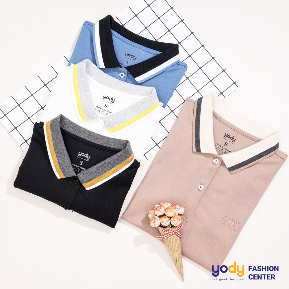 Áo thun polo nữ YODY cổ bẻ chất vải cá sấu cao cấp ngắn tay APN3704 | BigBuy360 - bigbuy360.vn
