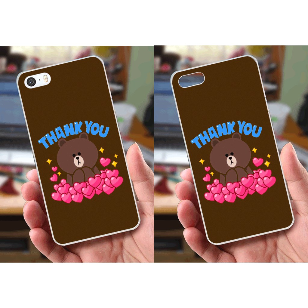 Ốp lưng iPhone 5 / 5S (dẻo viền trắng trong) - Hinh Gấu Brown, Panda Cực Dễ Thương