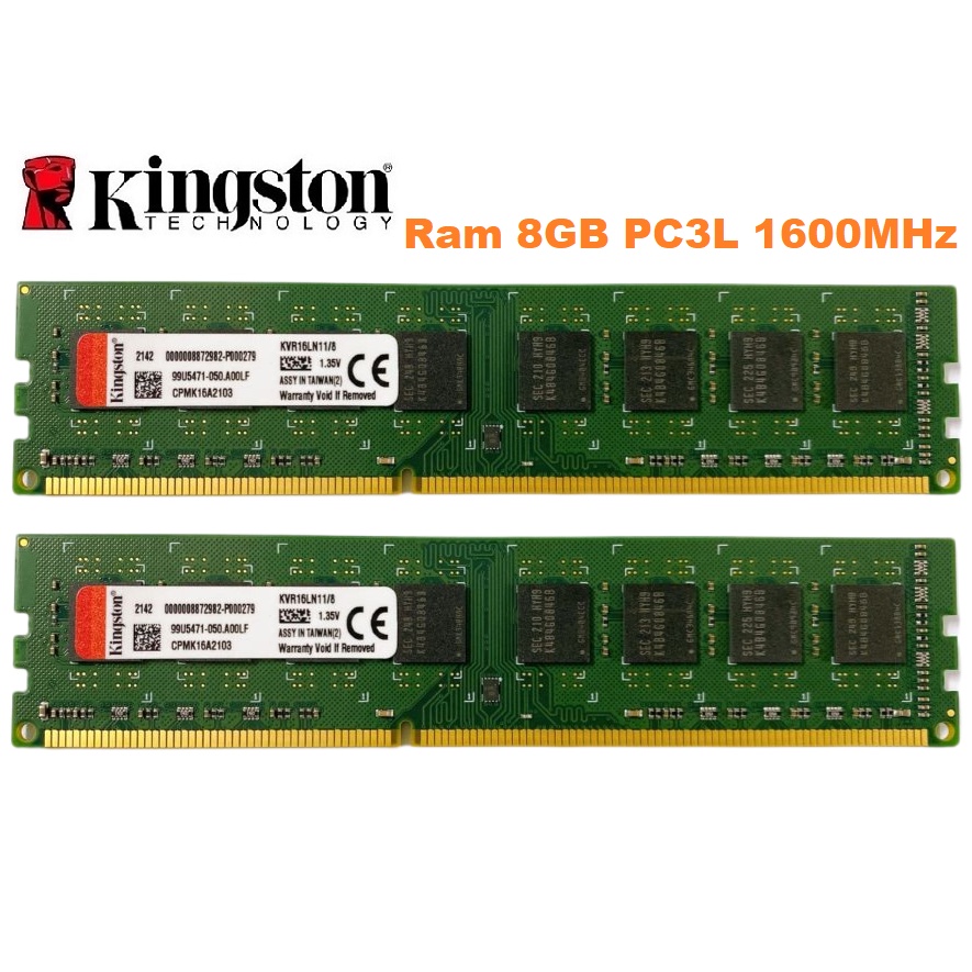 Ram PC Kingston 8GB DDR3 1600MHz PC3L-12800 1.35V Dùng Cho Máy Tính Để Bàn Desktop - Mới Bảo hành 36 tháng