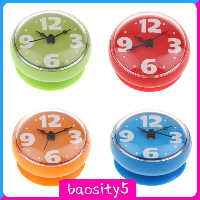 [baosity5]Shower Clock Water Resistant Bathroom Kitchen Cook Clock Wall Mounted Red