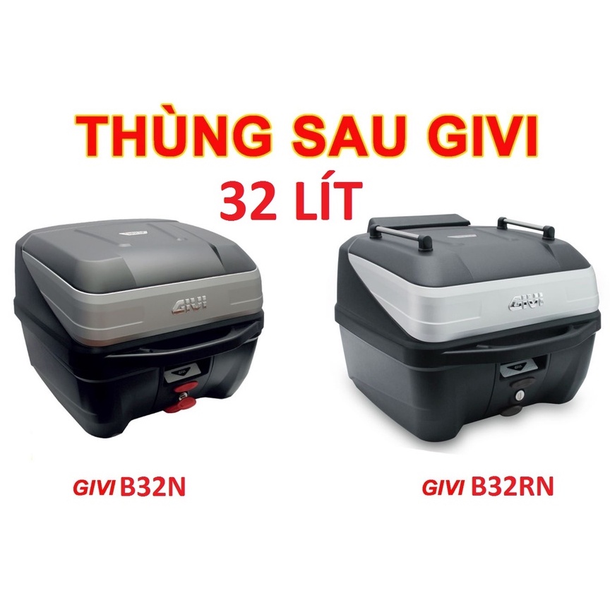 THÙNG SAU GIVI 32 LÍT B32NB B32N B32N-ADV VIỀN ĐEN SANG TRỌNG LƯỚI RÀNG ĐỒ TỰA LƯNG HÀNG CHÍNH HÃNG BH 2 NĂM