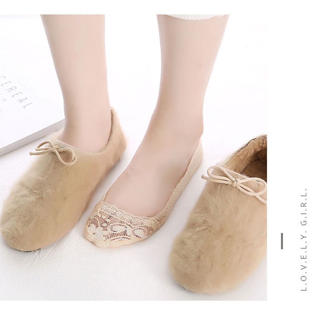 1 Đôi Vớ Thuyền Vải Cotton Phối Ren Chống Trượt Thoáng Khí Nhiều Màu Thời Trang Mùa Hè Cho Nữ