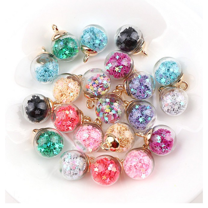 Set 10 lọ thủy tinh Mini 16mm dùng làm đồ trang sức thủ công